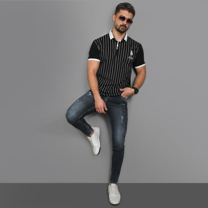 تیشرت مردانه مشکی مدل MONO