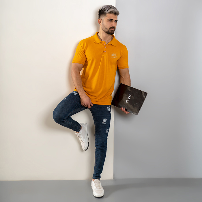 تیشرت مردانه خردلی مدل burberry