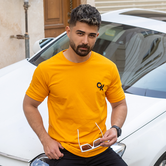 تیشرت مردانه خردلی مدل Ck