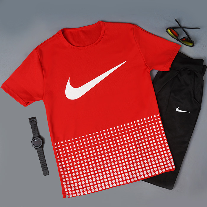 ست تیشرت شلوار Nike مردانه قرمز مدل Hesam