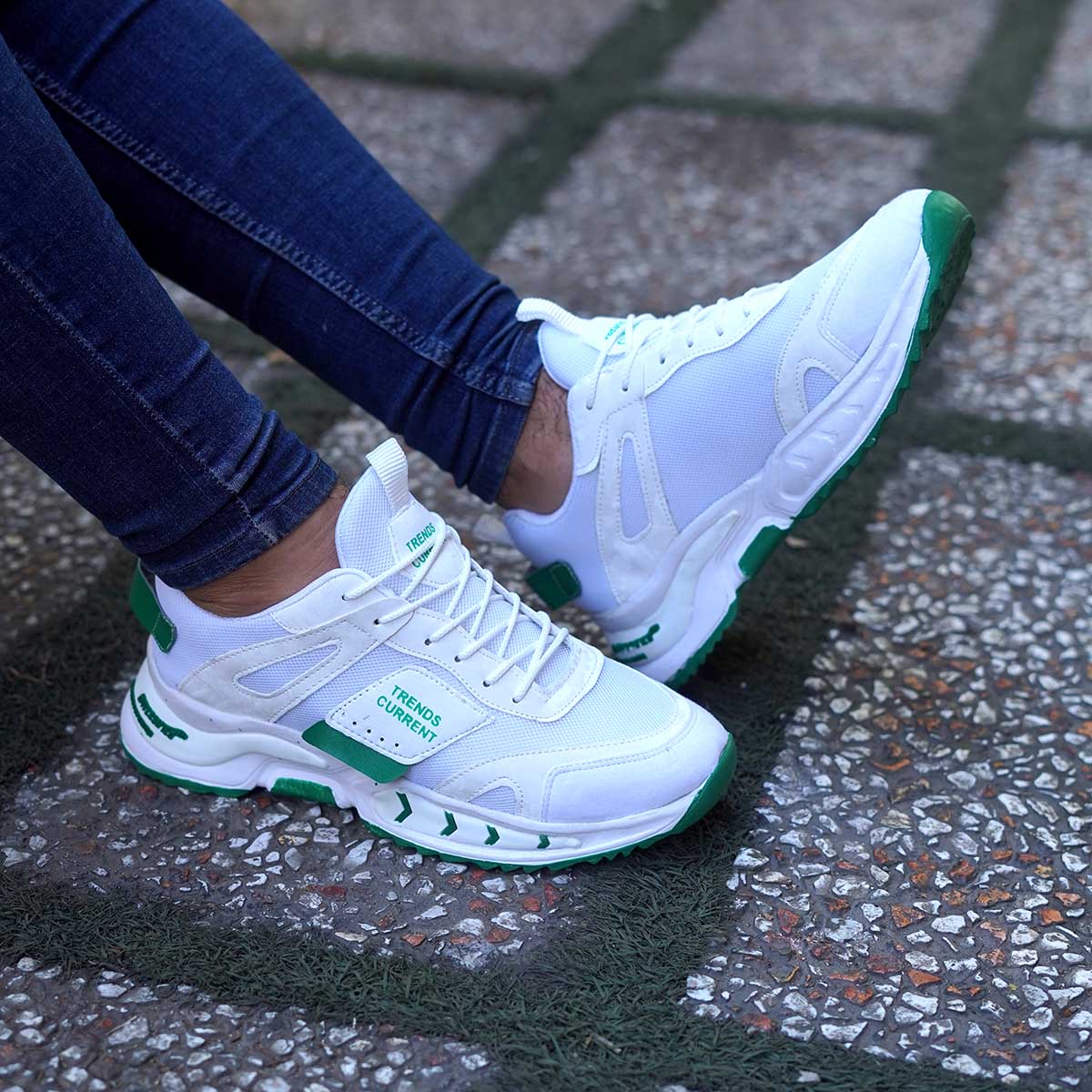 کفش ورزشی مردانه سفید سبز مدل Manil