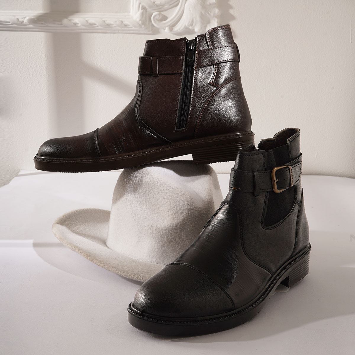 نیم بوت قهوه ای مردانه مدل Raybod