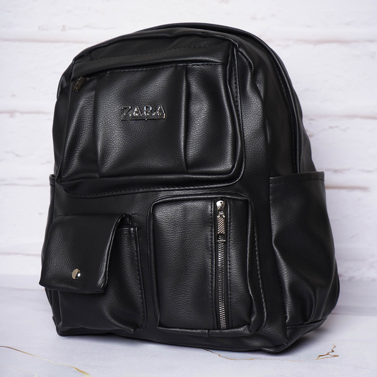 کوله پشتی چرم زنانه مشکی مدل ZARA