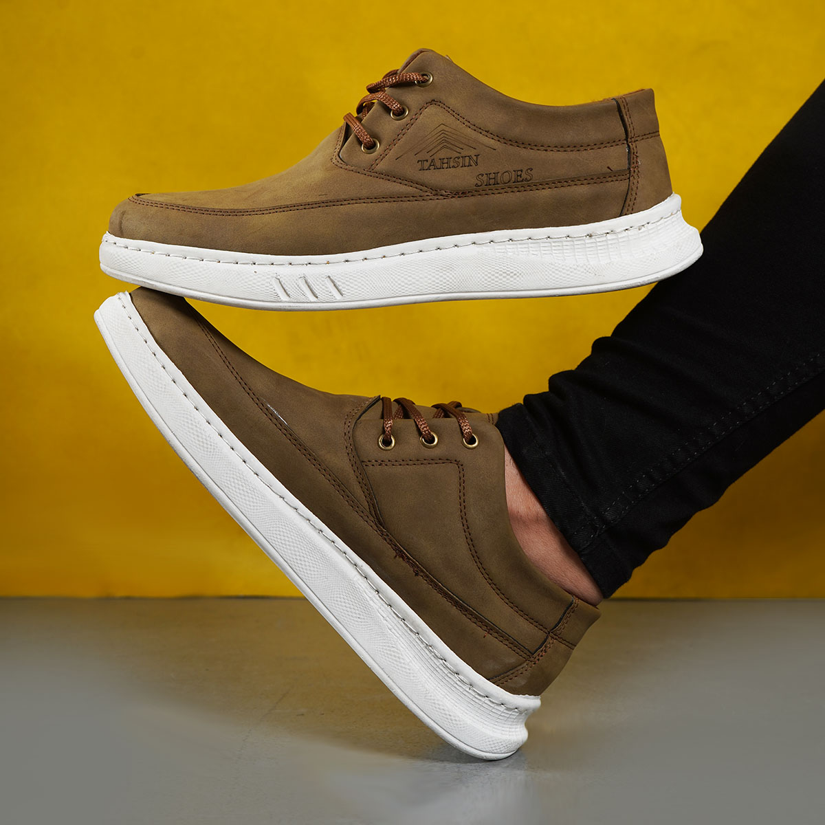 کفش مردانه خاکی مدل Tahsin