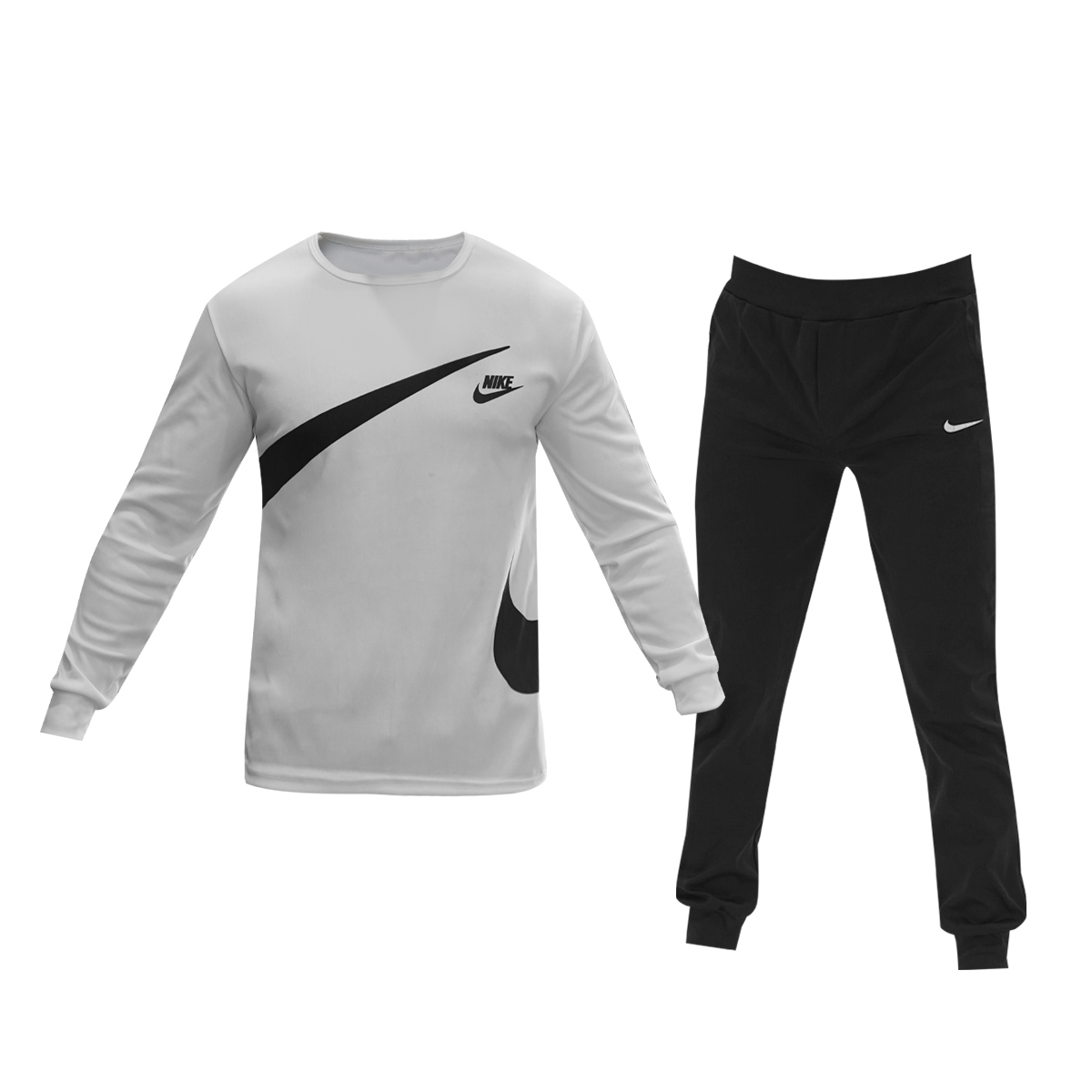 ست تیشرت آستین بلند شلوار سفید مدل Milano