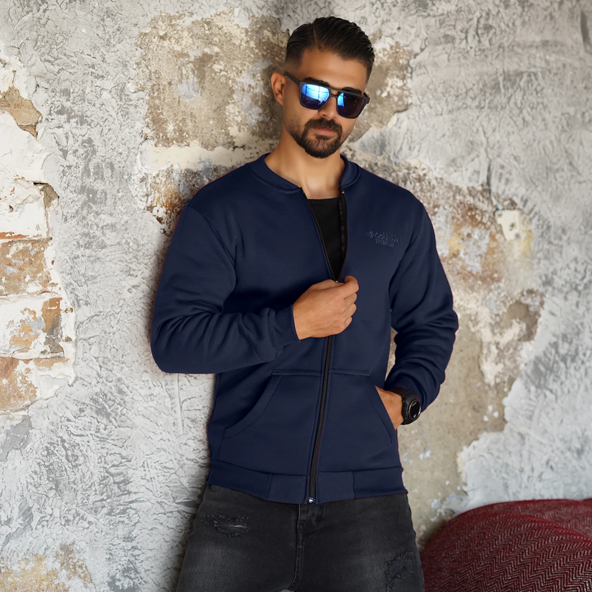 سوییشرت مردانه سرمه ای مدل COLUMBIA