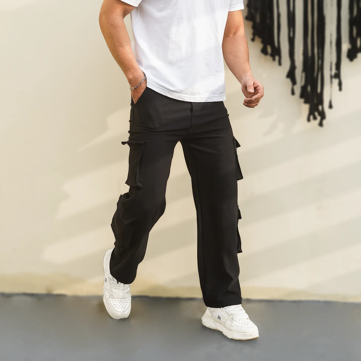 شلوار کارگو مردانه مشکی مدل ARON