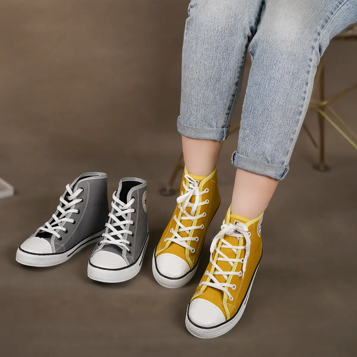 کفش ورزشی ساقدار طوسی All Star زنانه مدلMobina