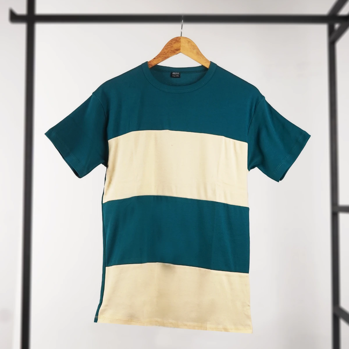 تیشرت مردانه سبز کرم مدل Dayar