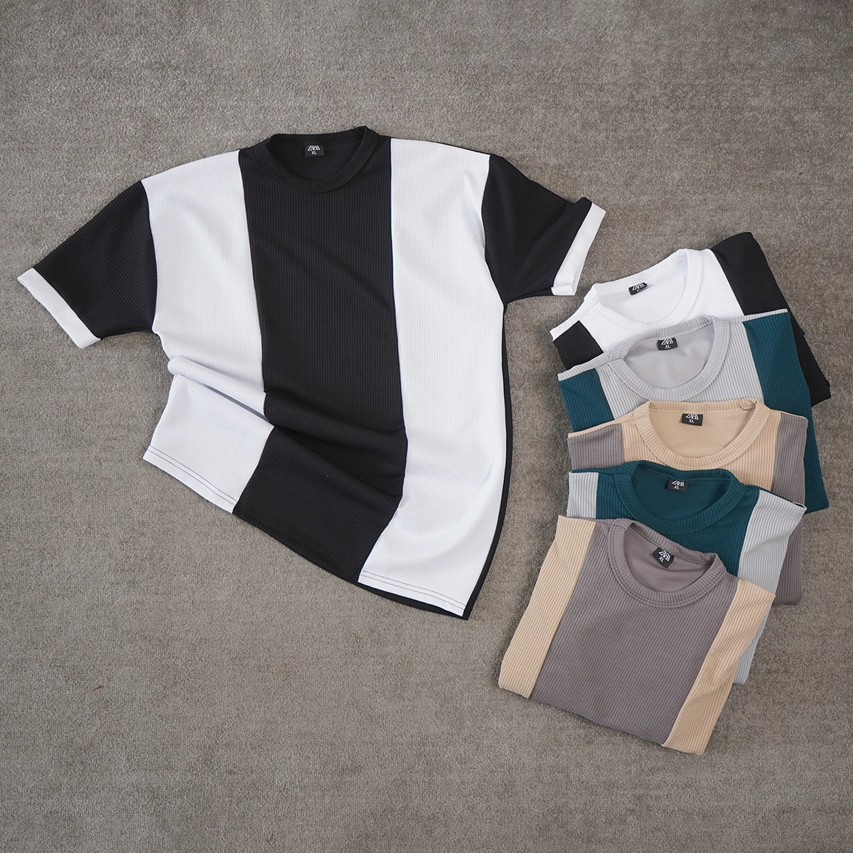 تیشرت مردانه سفید مشکی مدل Kaveh