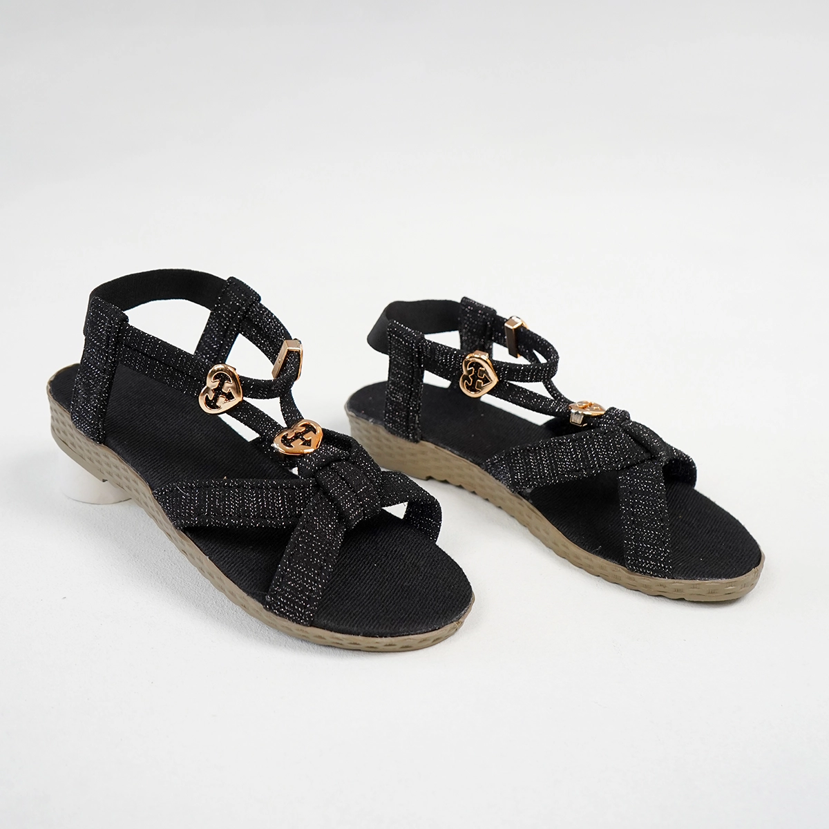 صندل زنانه اکلیلی مشکی مدل GHALB