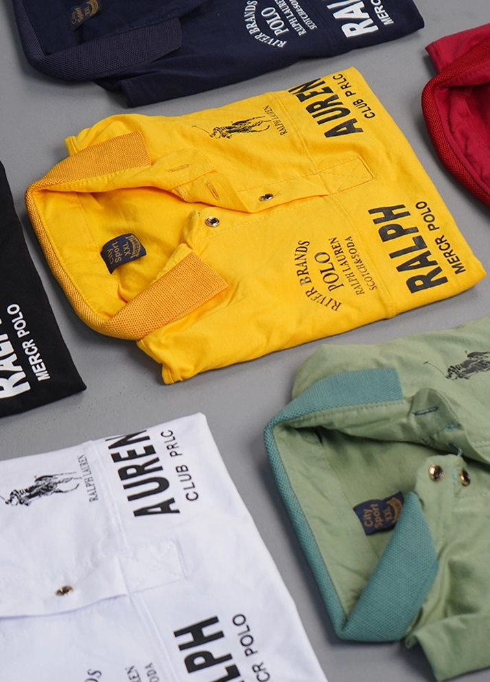 تیشرت یقه دار سفید مردانه مدل Ralph