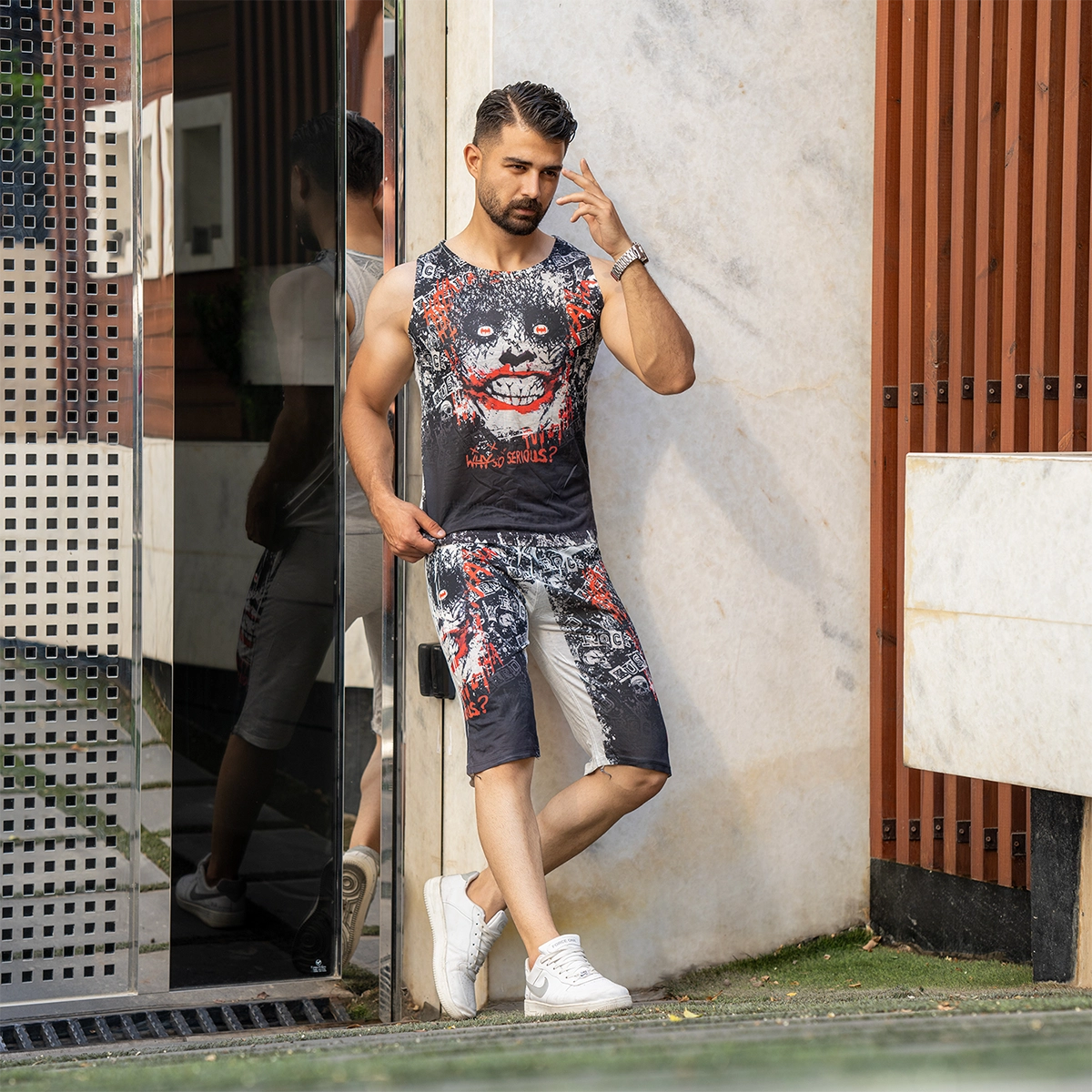 ست رکابی شلوارک مردانه مدل Joker ( 33 )