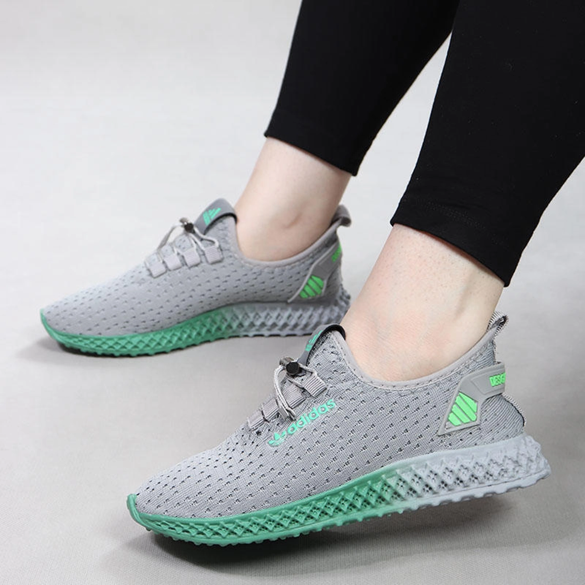 کفش ورزشی زنانه طوسی سبز مدل Diba