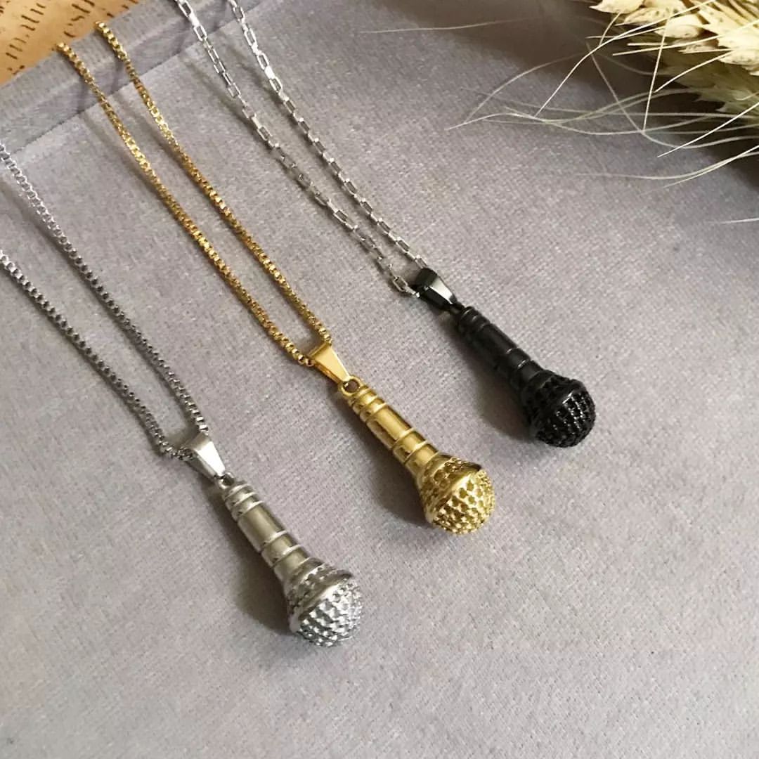گردنبند میکروفون ( طلایی )
