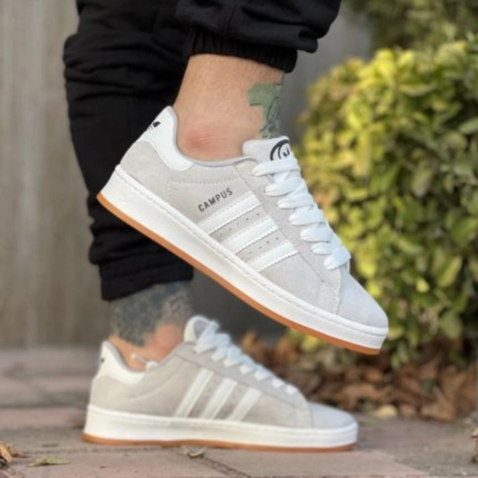 کفش ورزشی مردانه طوسی روشن مدل Adidas Campus