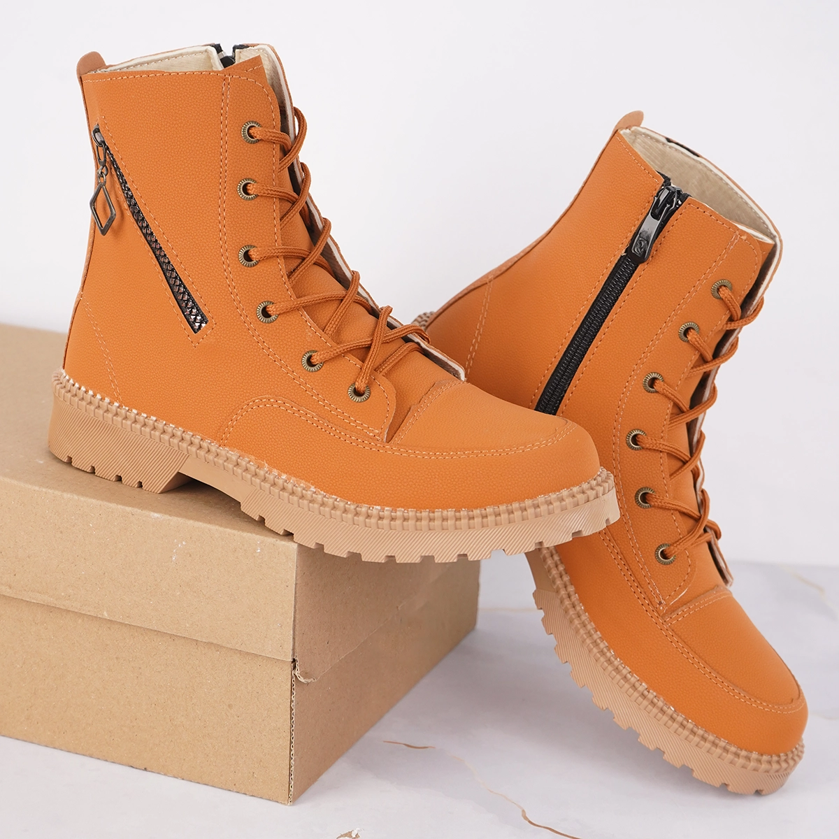 نیم بوت دخترانه نارنجی مدل shiva