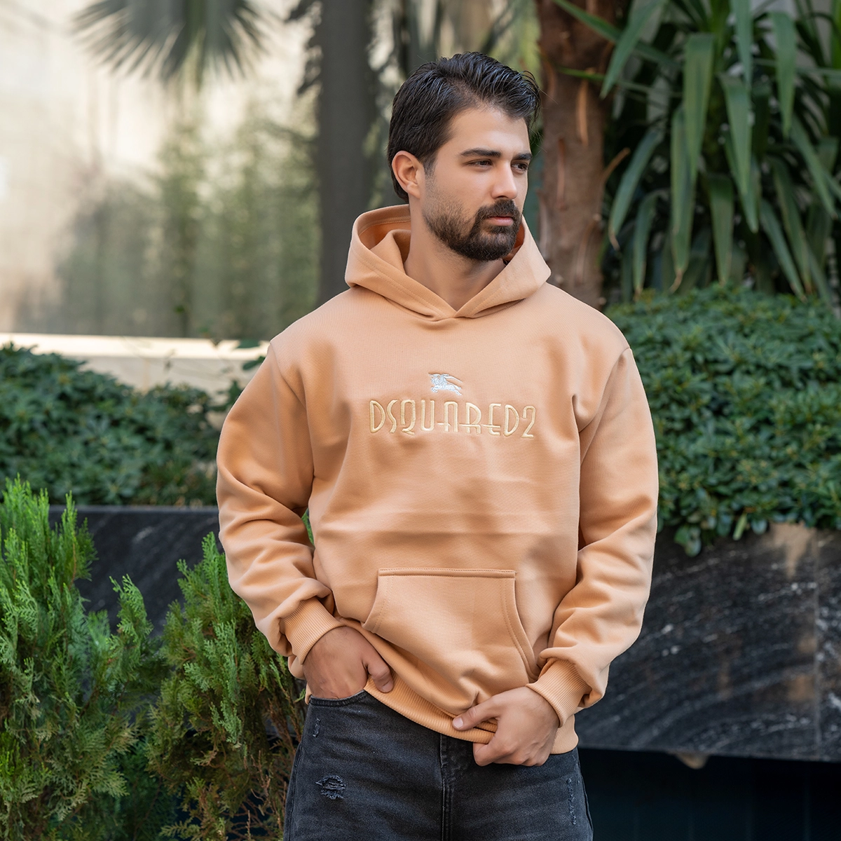 هودی مردانه کرم DSQUARED2 مدلBehrad