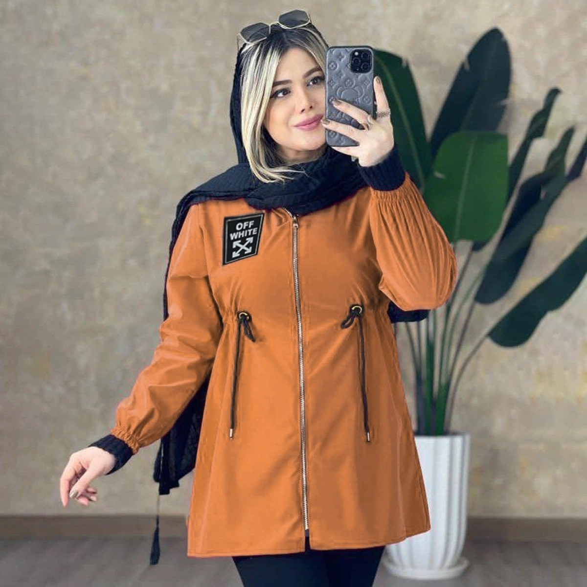 بارونی سلیکونی نارنجی زنانه مدل Avina