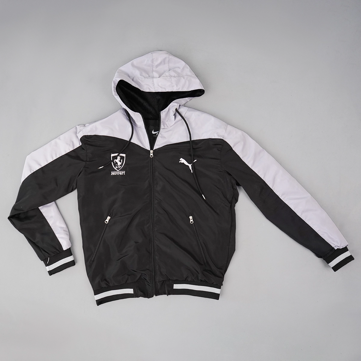 کاپشن مشکی طوسی مردانه مدل Ferrari