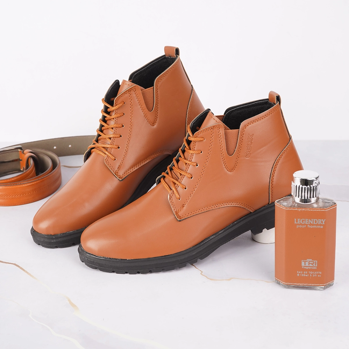 نیم بوت مردانه عسلی مدل GEOX