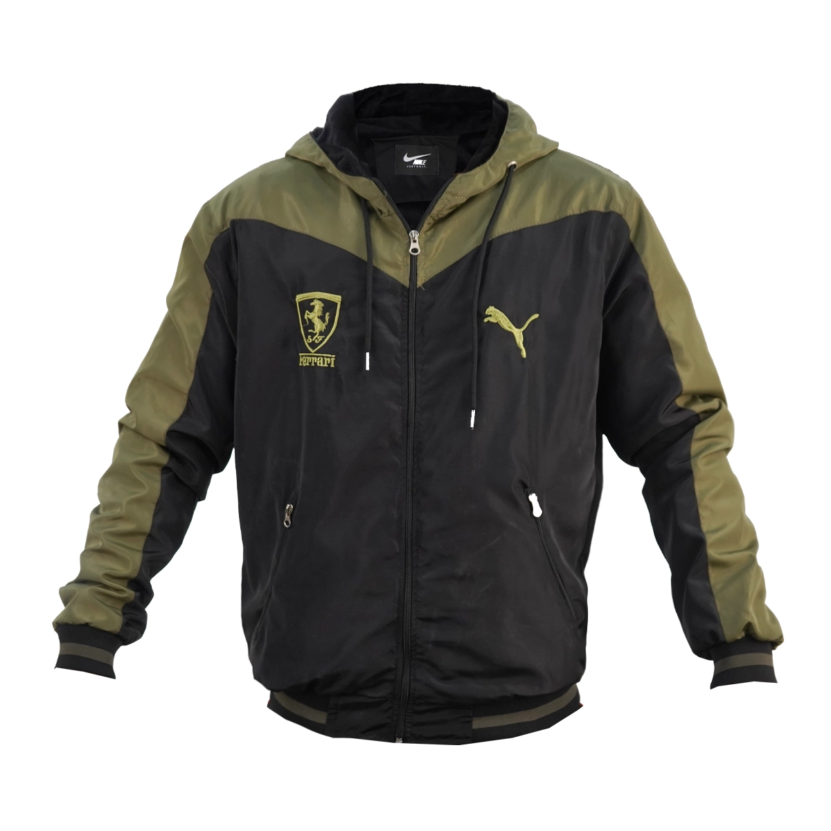 کاپشن مشکی سبز مردانه مدل Ferrari