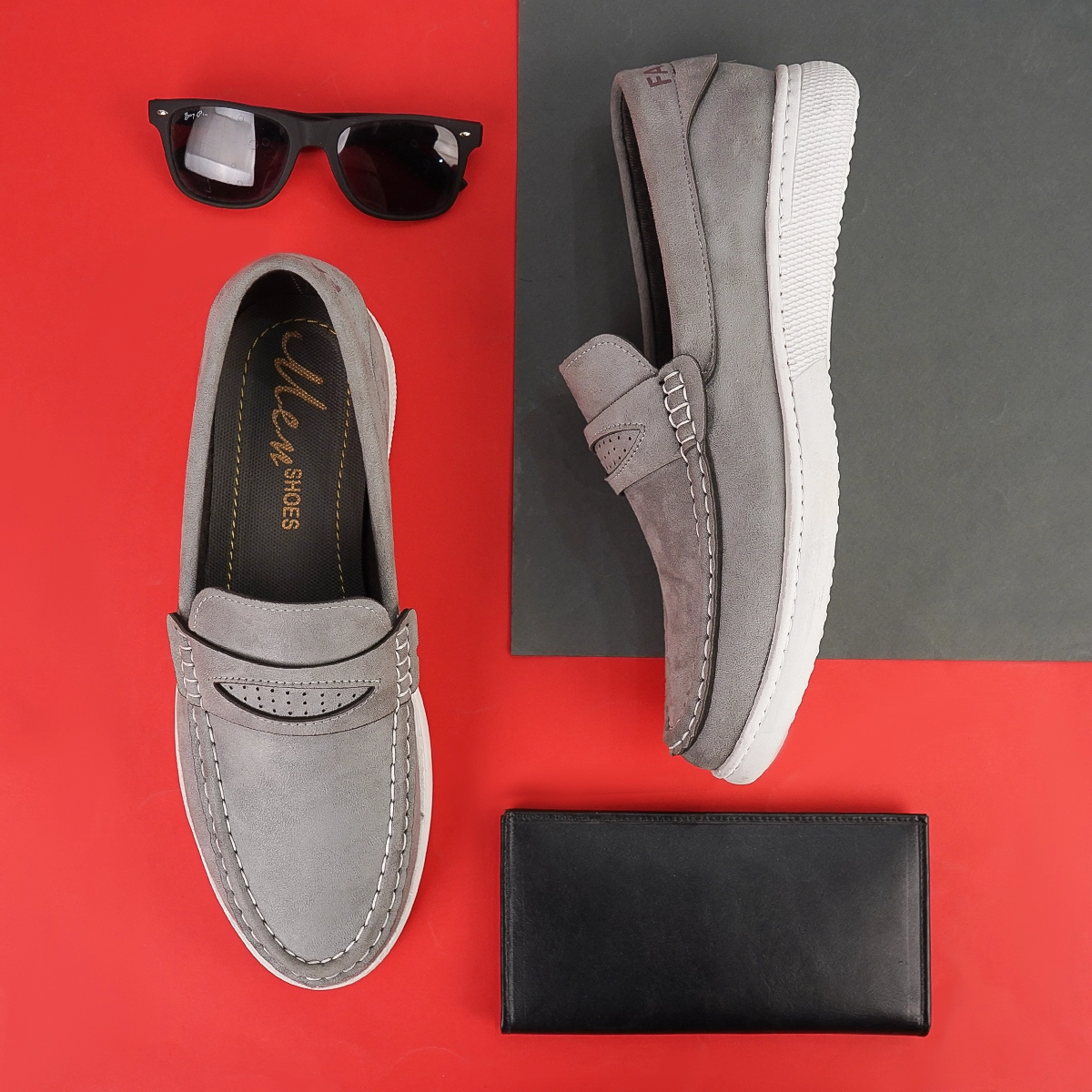 کفش کالج طوسی روشن مردانه مدل Aril