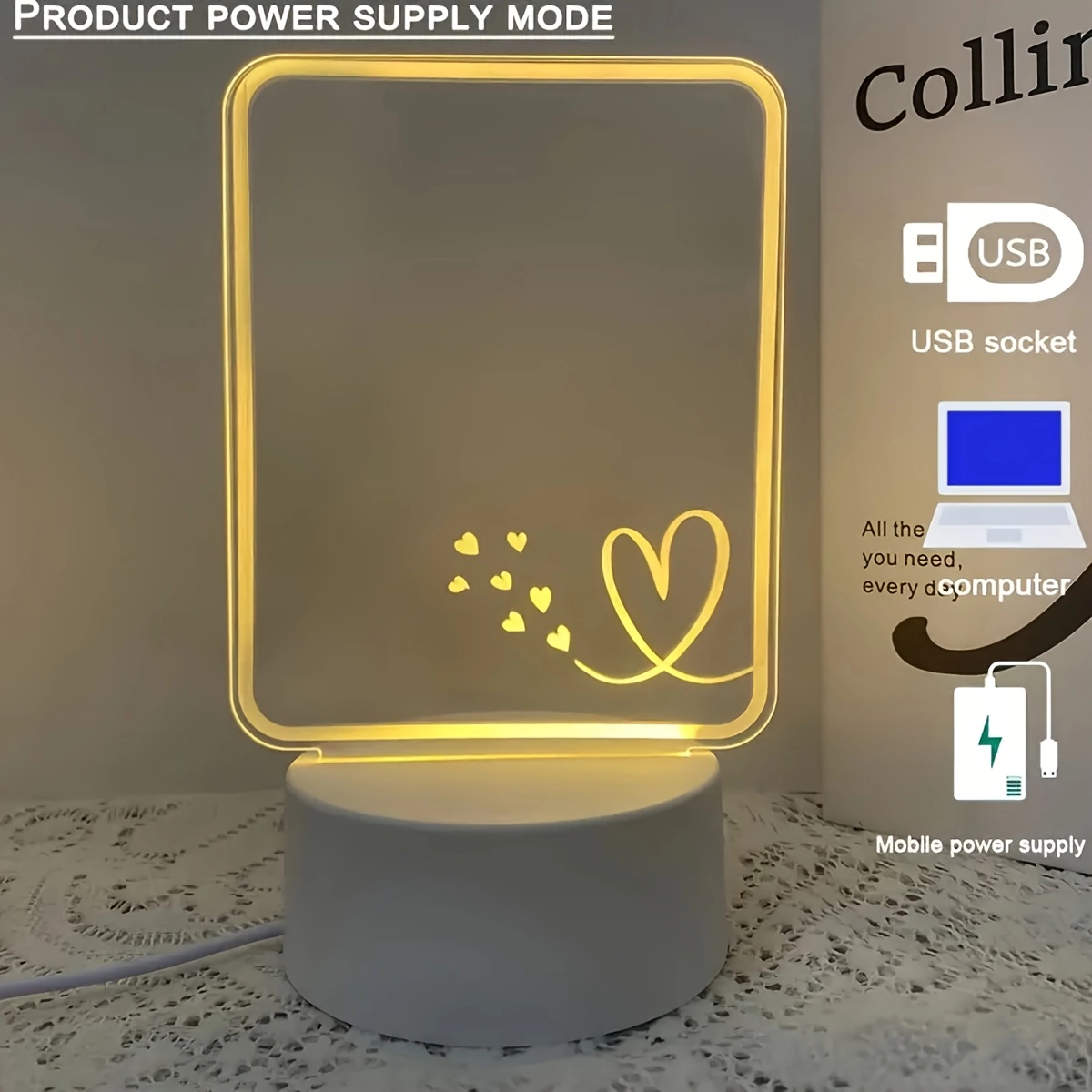 چراغ خواب سه بعدی قلم دار