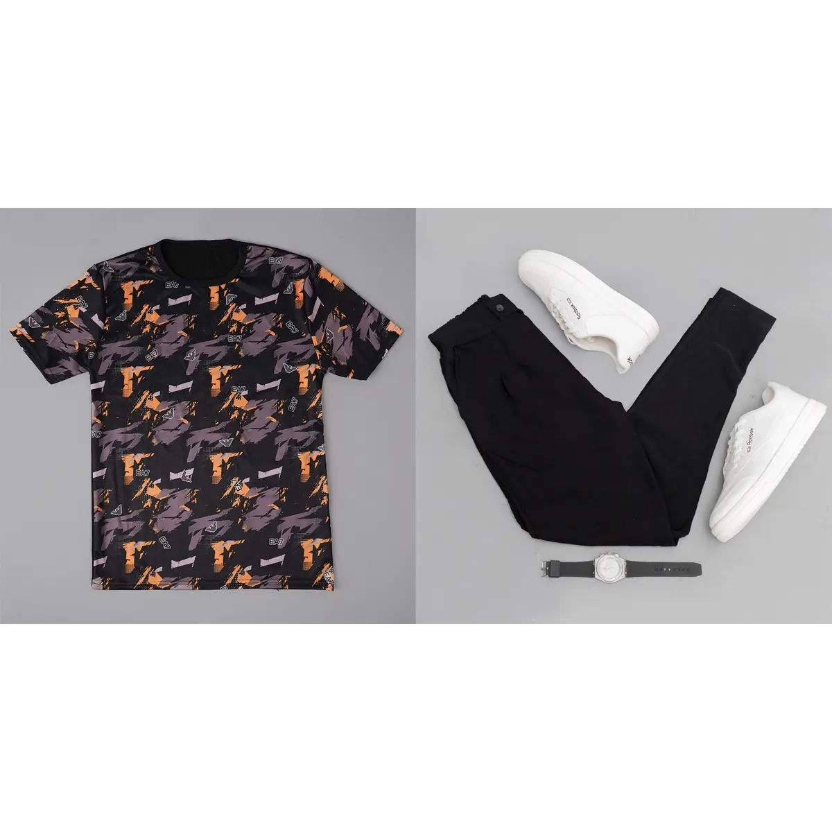 پکیج تیشرت مردانه EA7 مدل G12شلوار اسلش مردانه ARIF