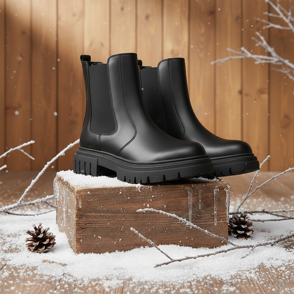 نیم بوت زنانه چلسی دوطرف کش-مشکی