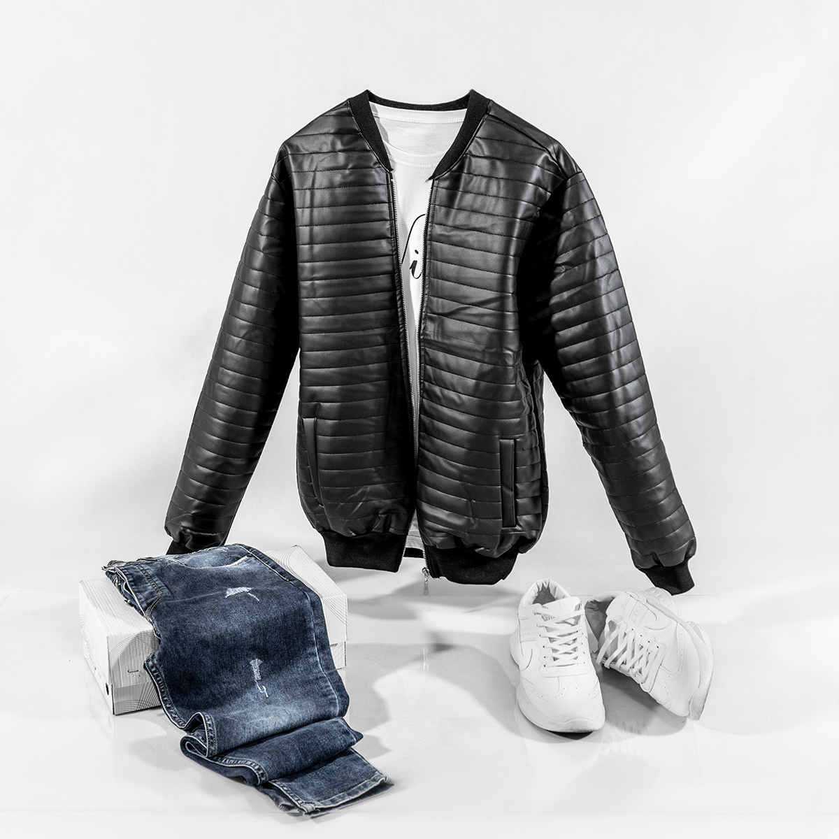 کاپشن مردانه چرم مدل FRIKA