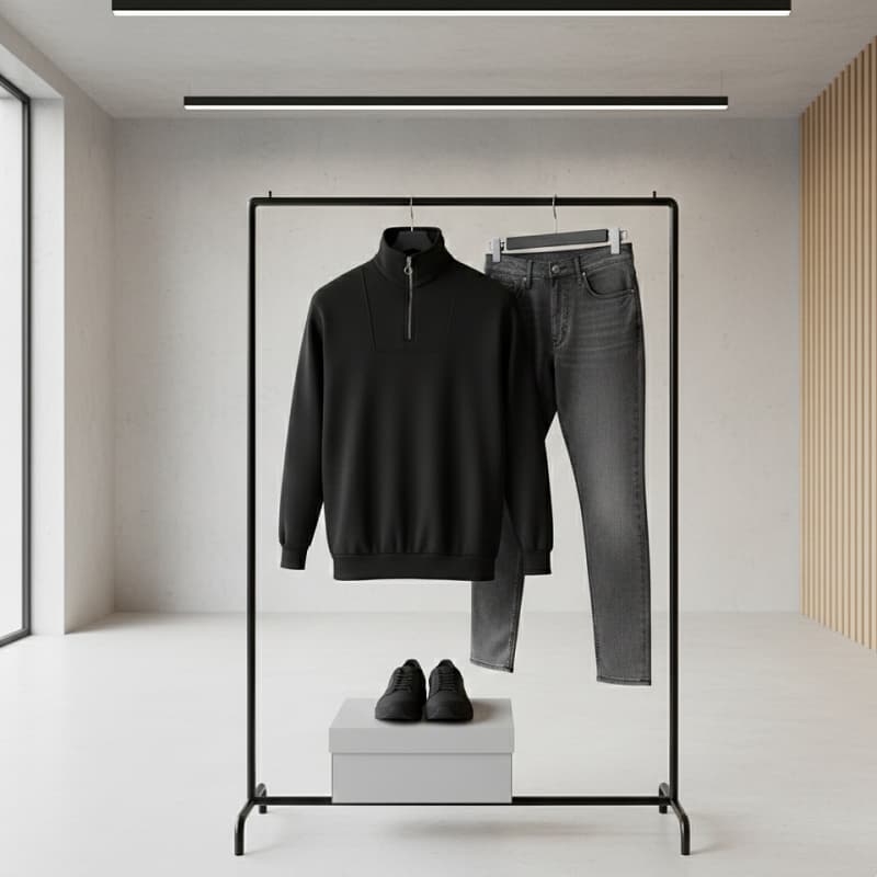 دورس مردانه نیم زیپ مدل Behbod-مشکی