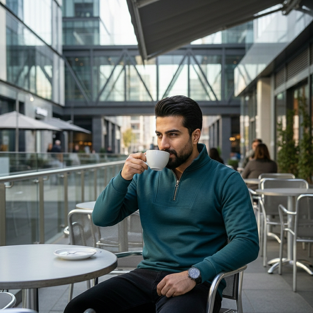 دورس مردانه نیم زیپ مدل Behbod-سبز