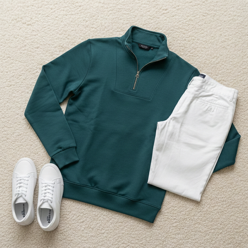 دورس مردانه نیم زیپ مدل Behbod-سبز