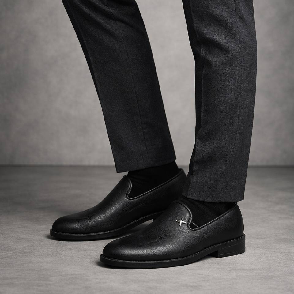 کفش کالج مردانه مشکی مدل Farid