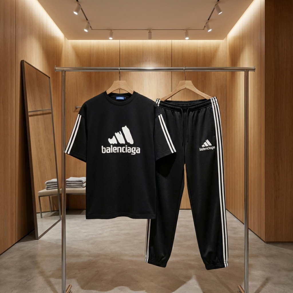 ست تیشرت و شلوار مردانه بالنسیگا مدل Sorena-مشکی