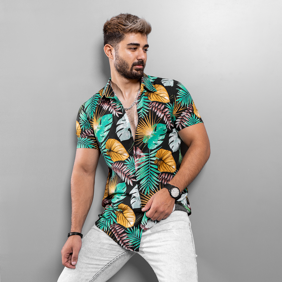 پیراهن هاوایی مردانه مدل Soma