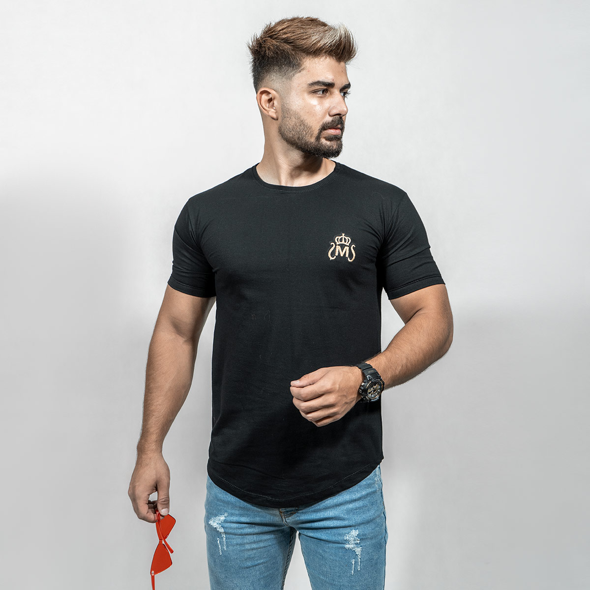 تیشرت مردانه مشکی مدل Arat